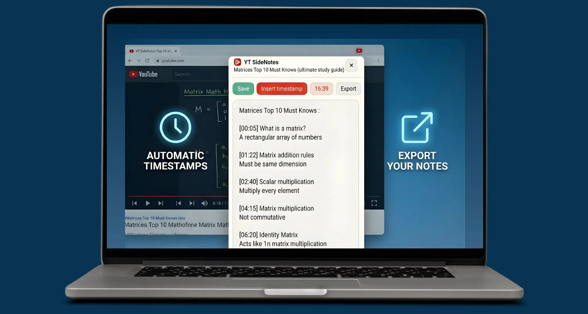 YT SideNotes - Smarter YouTube Notes