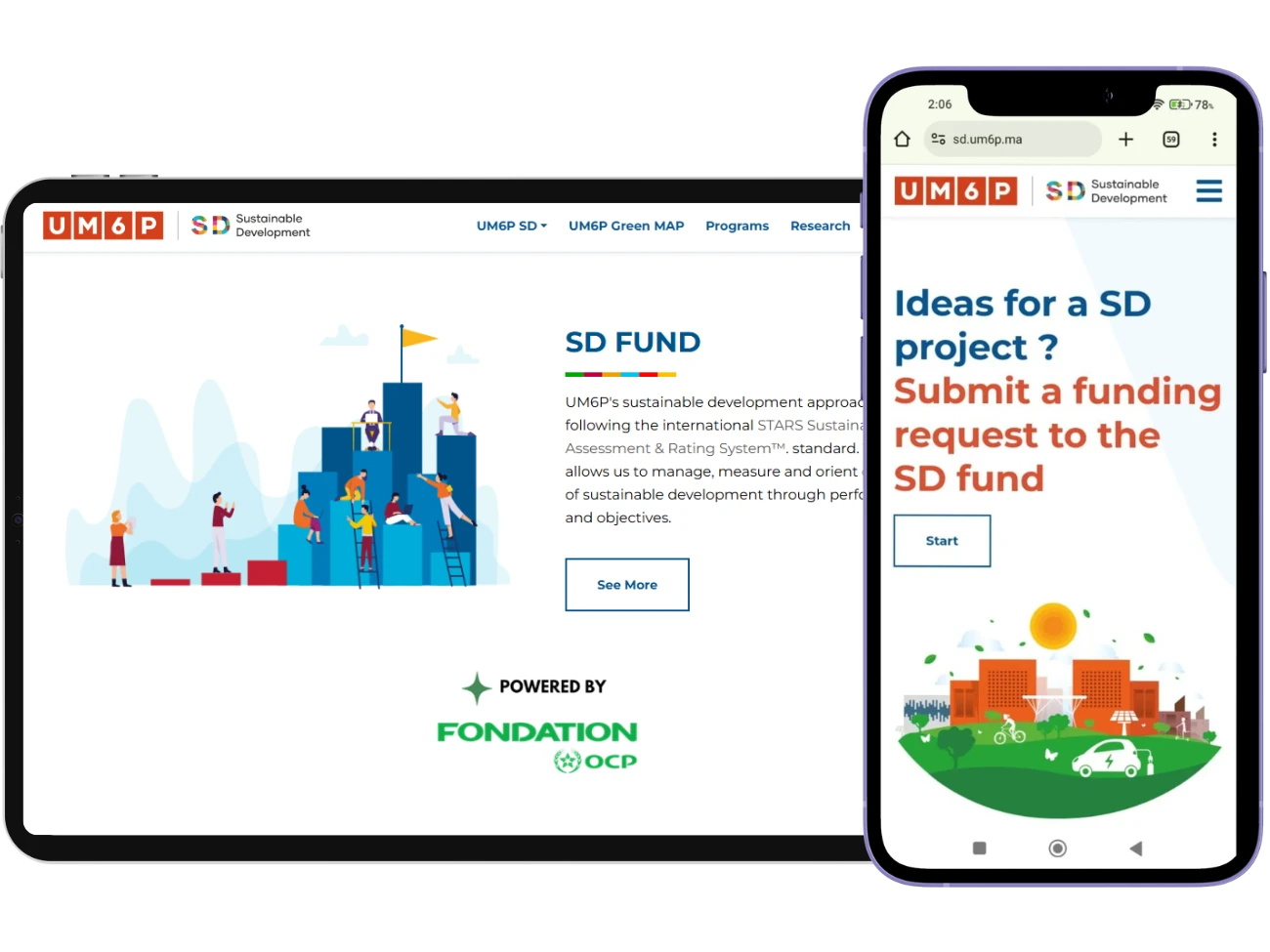 Sustainable Development - tablet view