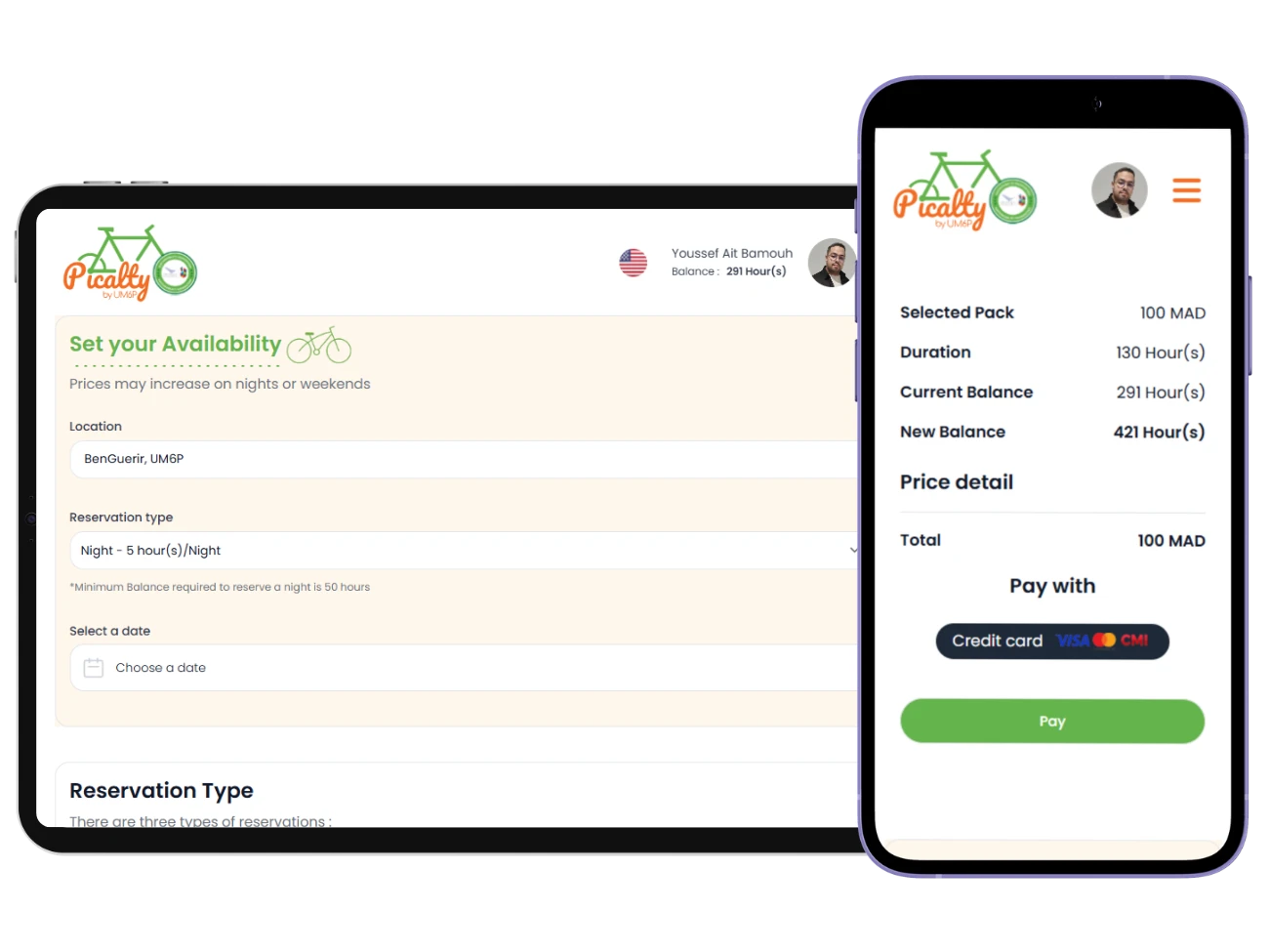 Picalty SaaS - tablet view