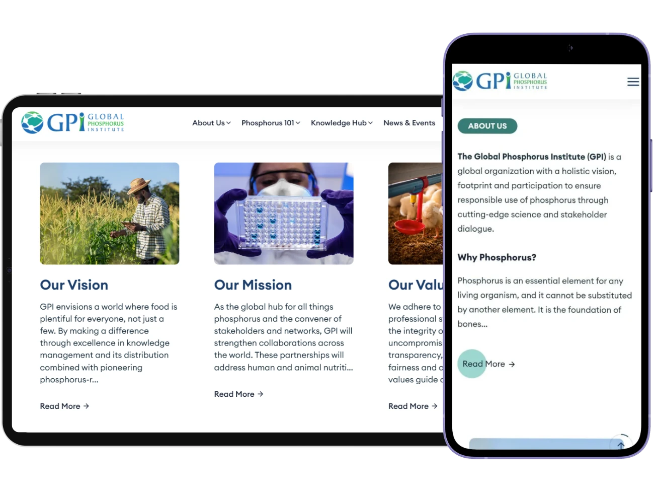 Global Phosphorus Institute - tablet view